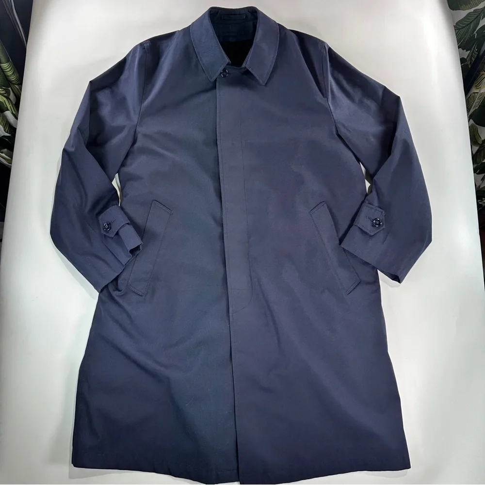 Casualcraft lined overcoat removable liner navy men 40R